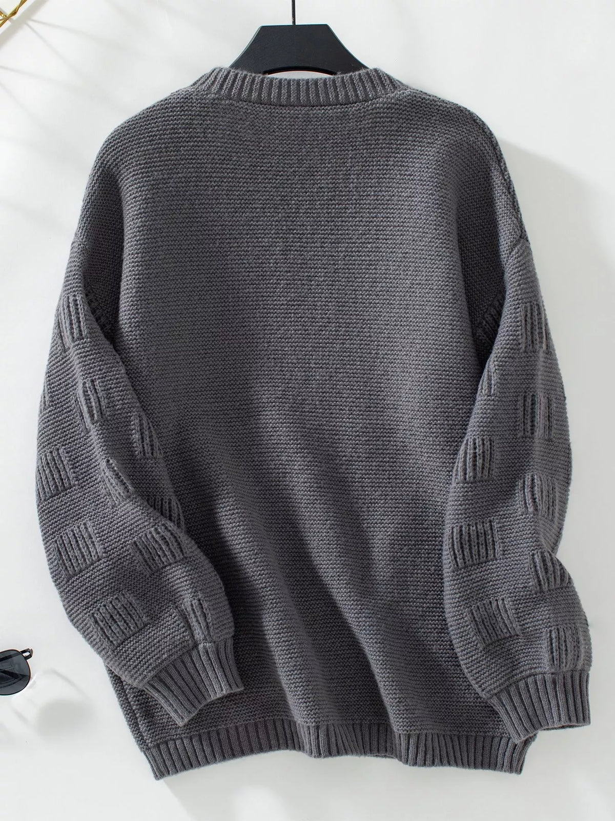 textured knit open front cardigan neckline detail