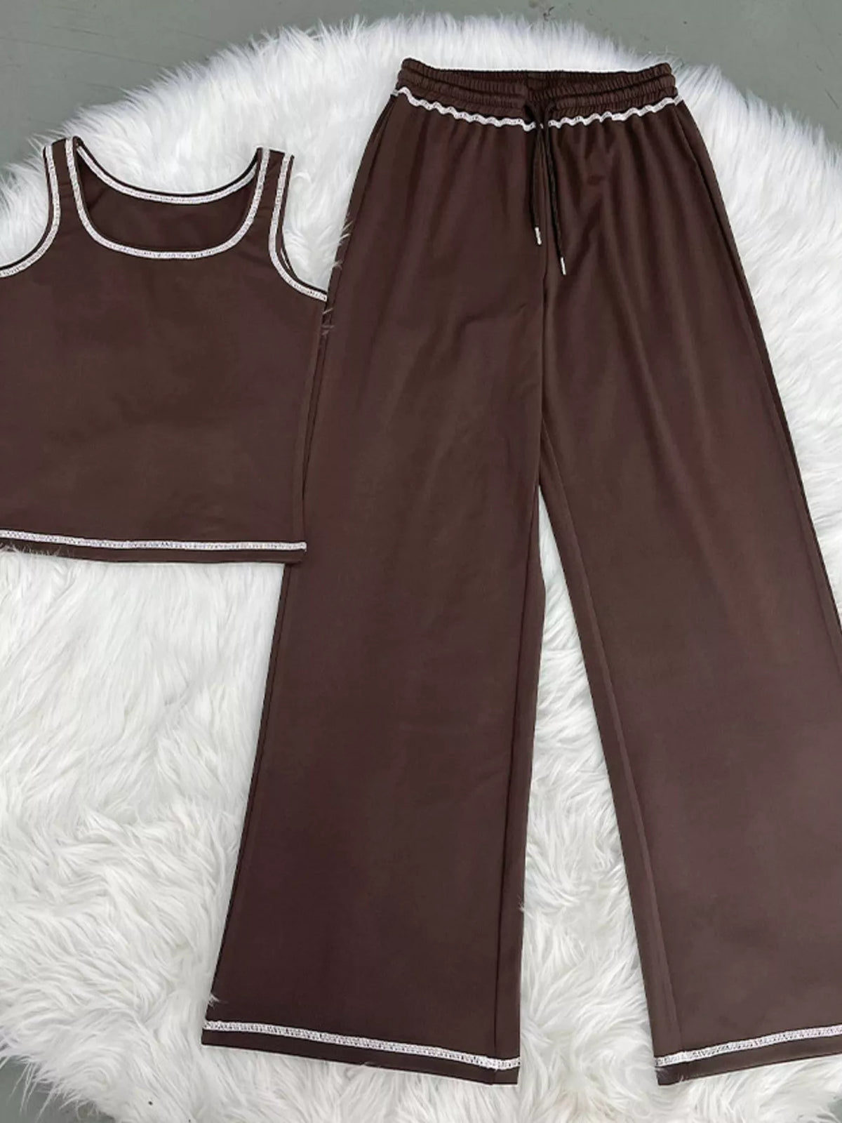 Scoop Neck Tank and Drawstring Pants Set, view 21