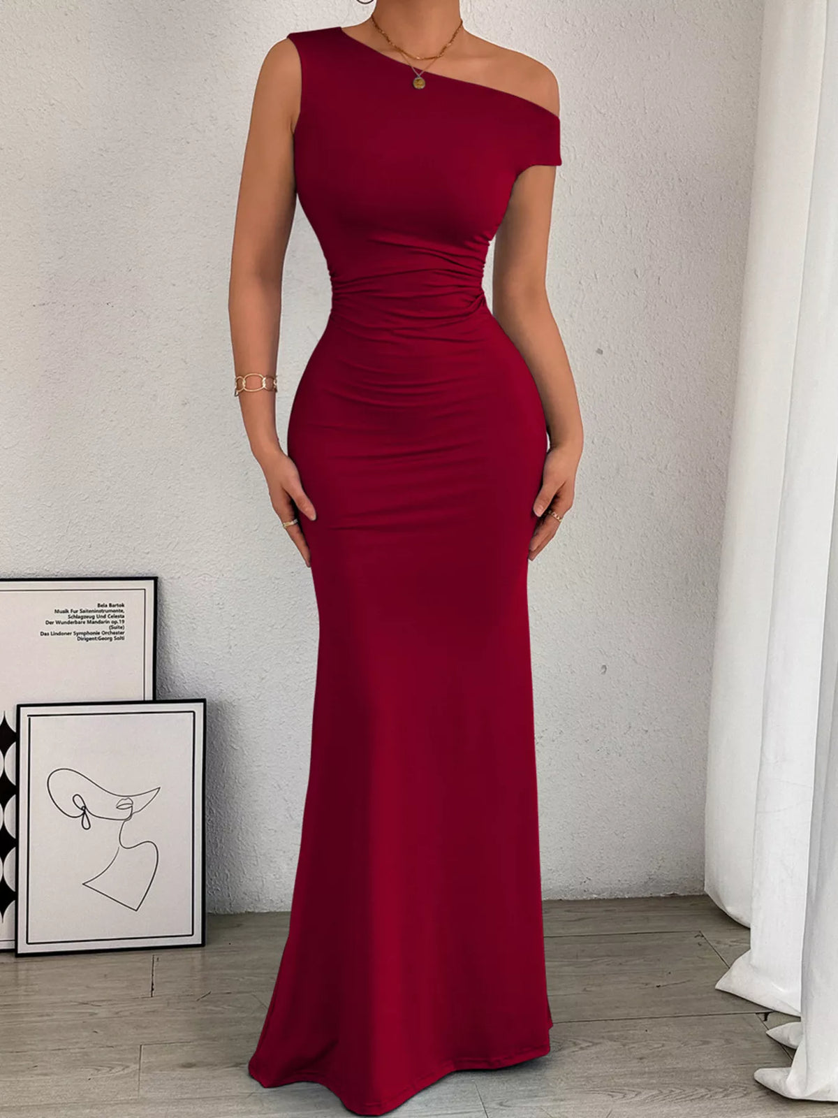 Full length bodycon maxi dress from the back