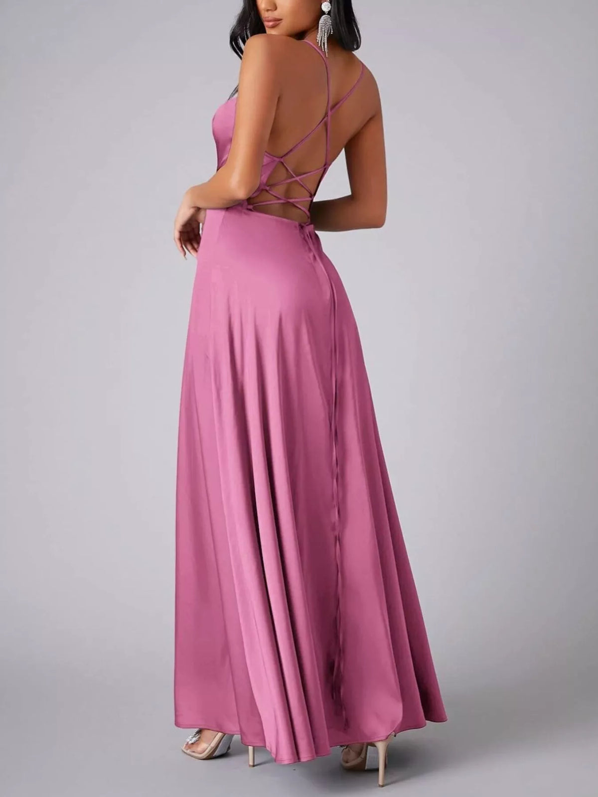 Lace up back maxi dress, alternate colourway view 12