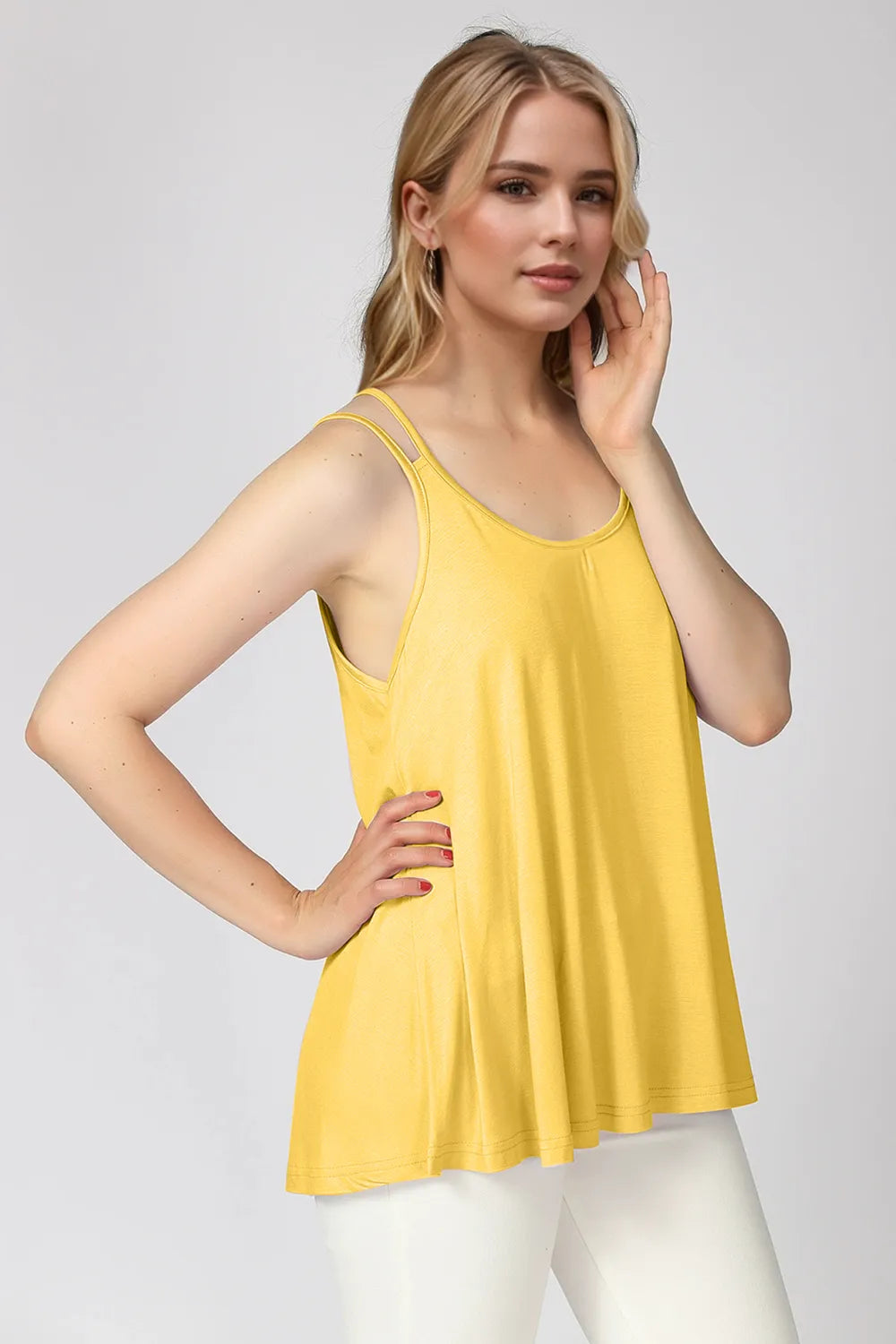 Bamboo cami top fabric texture close up