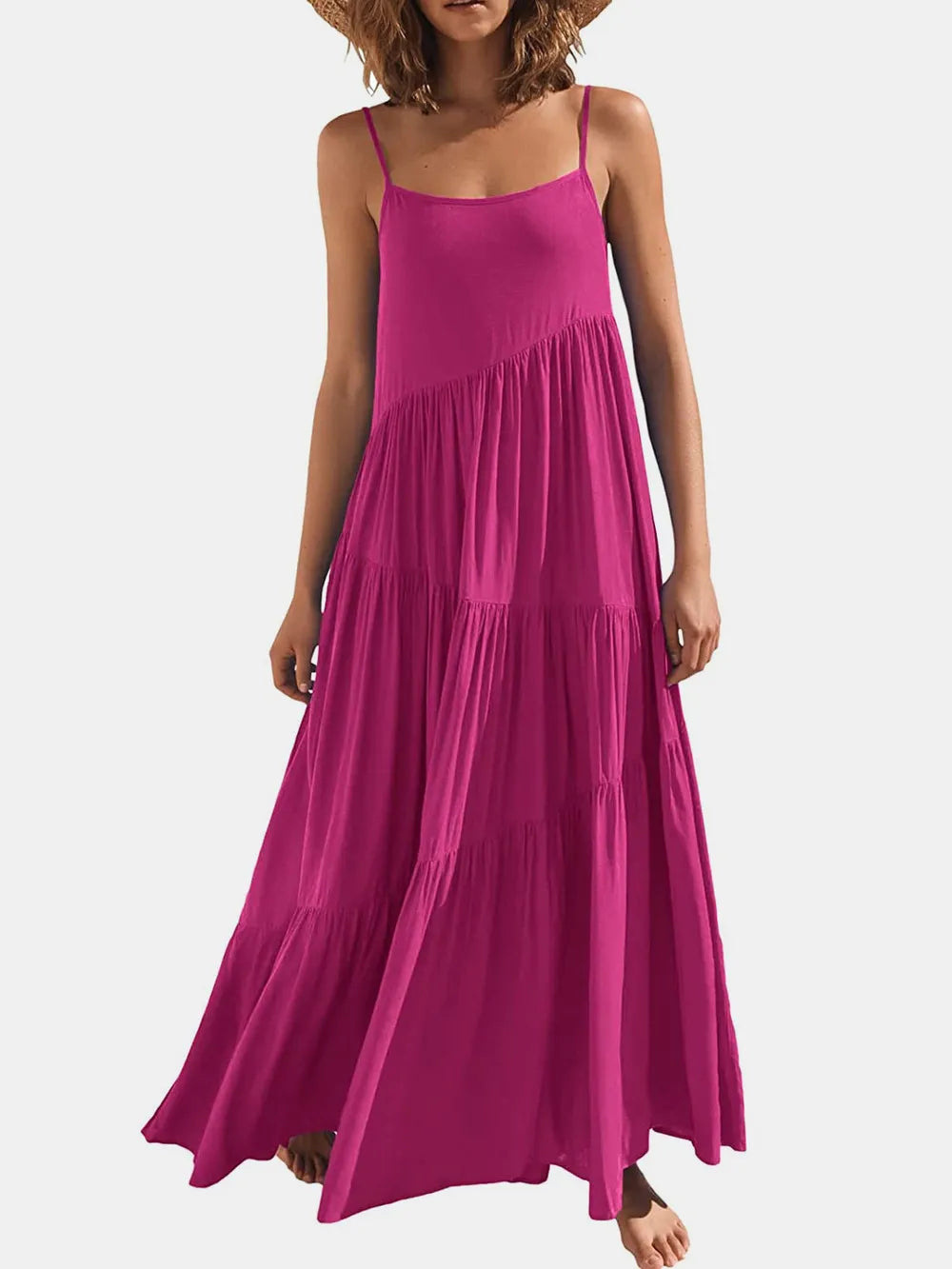 Tiered maxi dress side styling