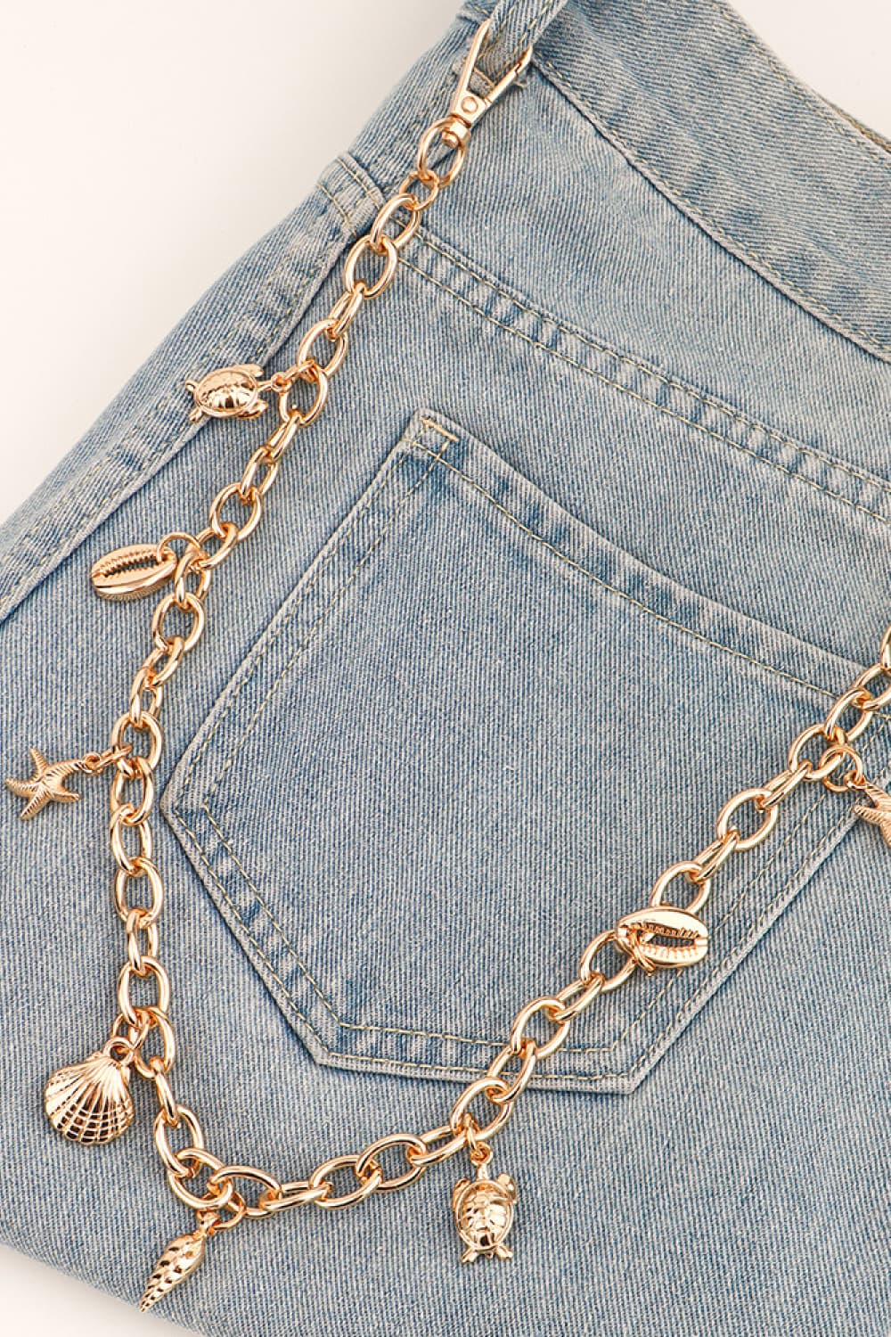 Sea Element Charm Iron Chain Belt - Fashorio