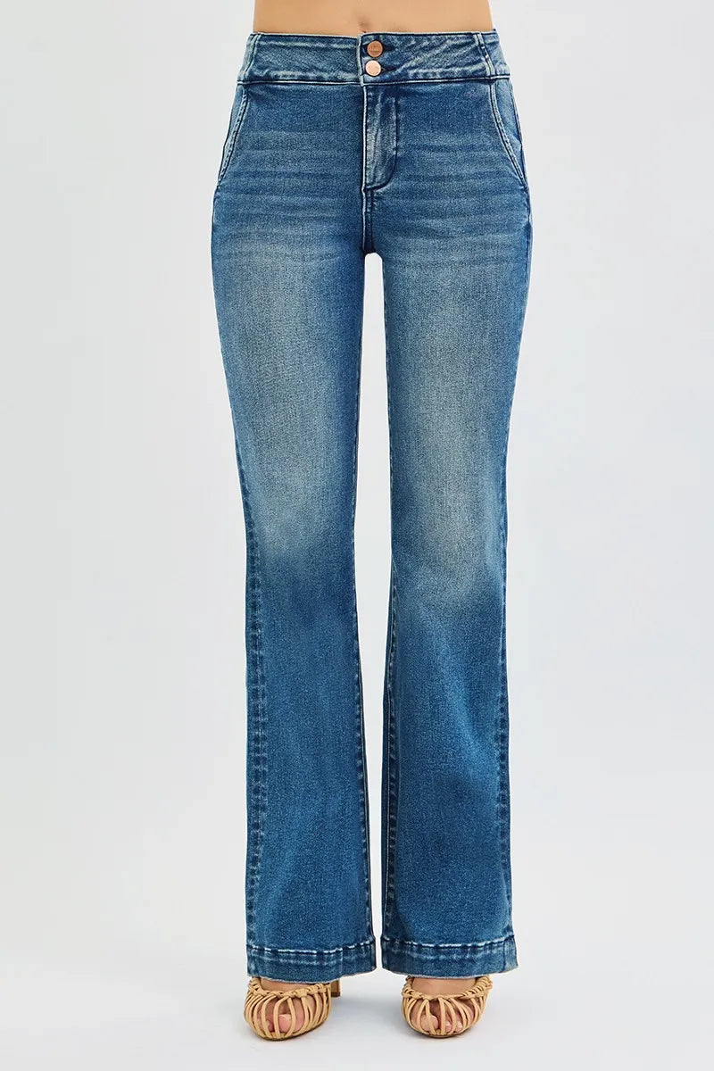 RISEN bootcut jeans back view with pockets