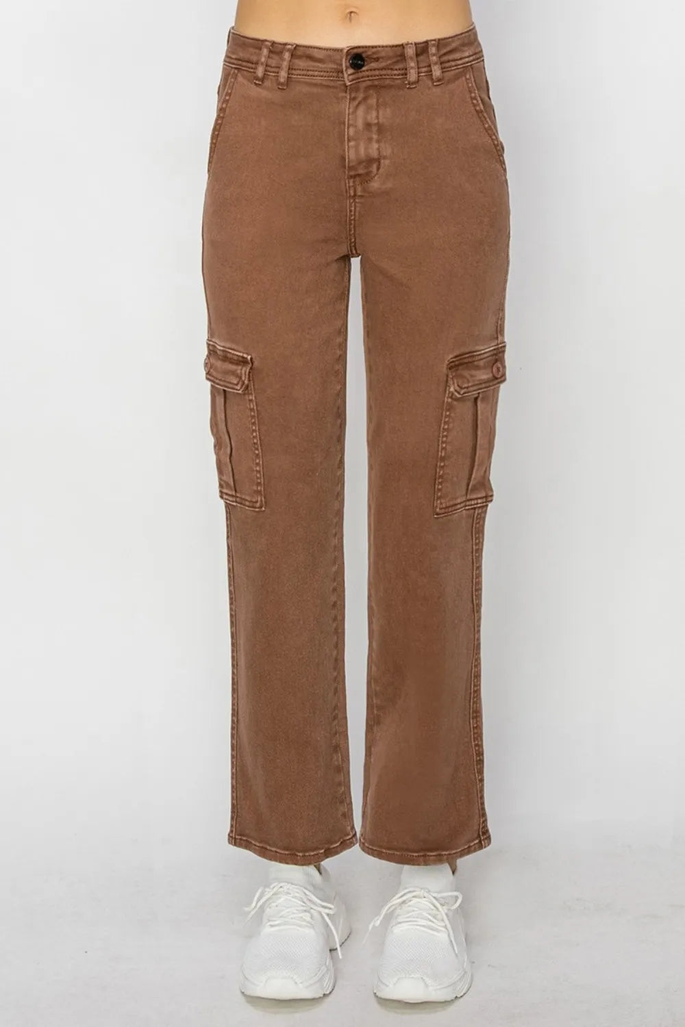 Risen Full Size High Rise Cargo Jeans - Fashorio