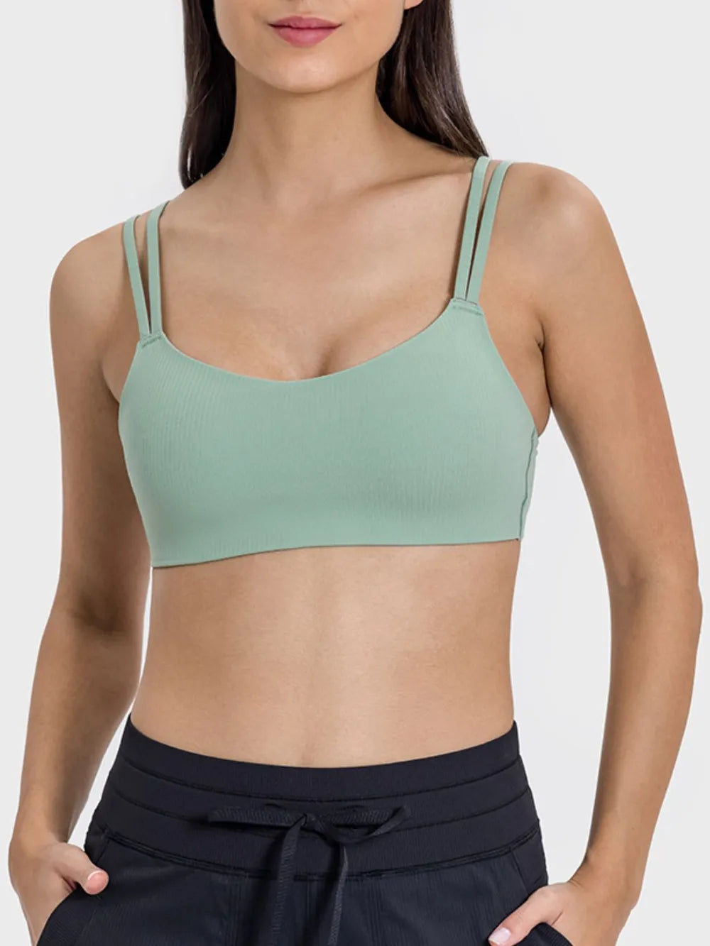 Millennia Scoop Neck Double Strap Active Cami - Fashorio