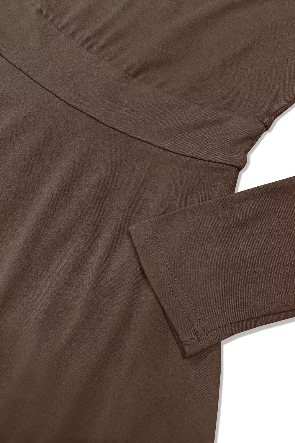 Coffee brown mini dress full length styling view