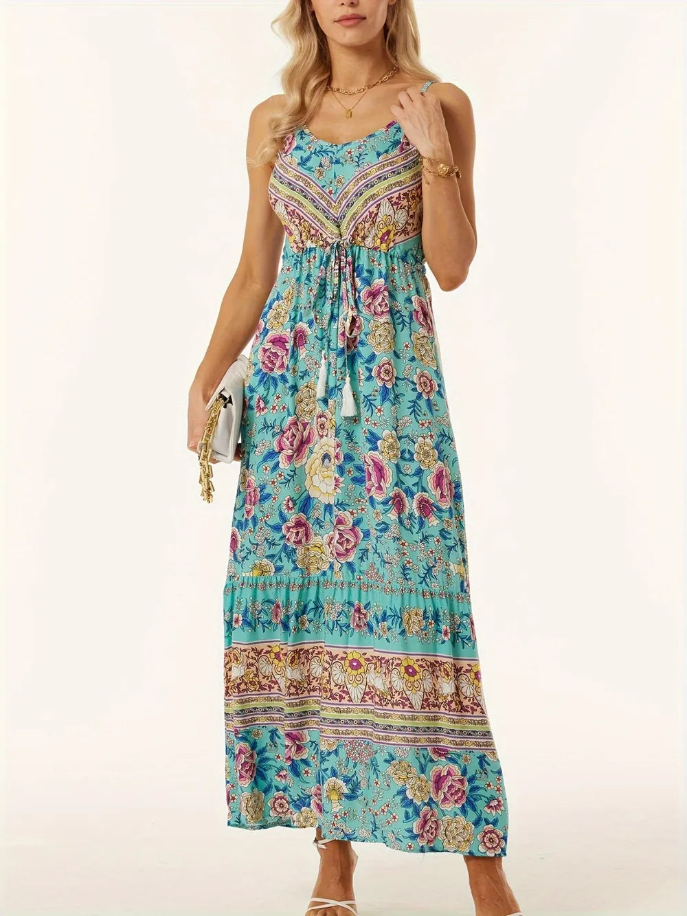 Cami maxi dress scoop neck detail