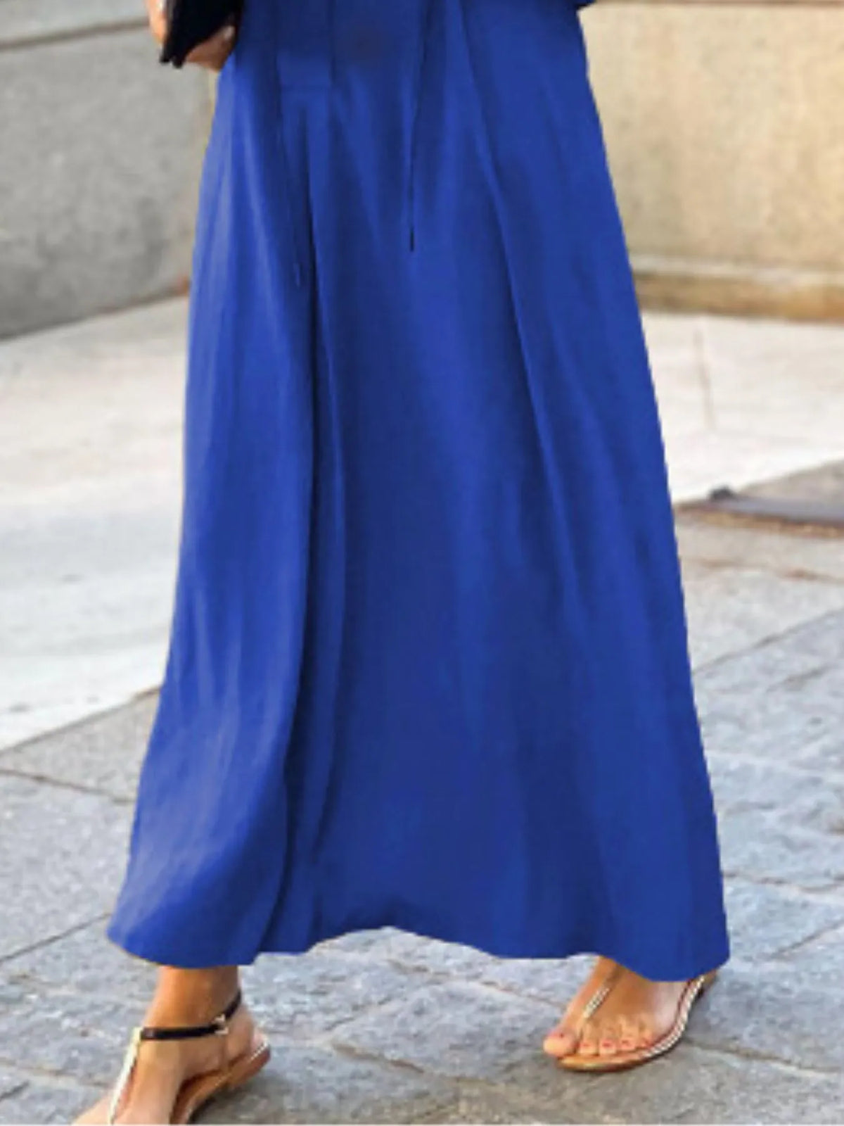 Solid maxi shirt dress back view