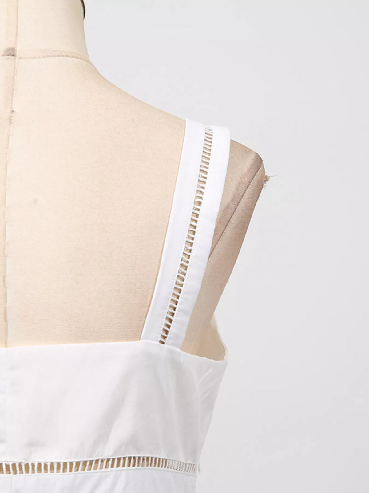 White eyelet dress angled view