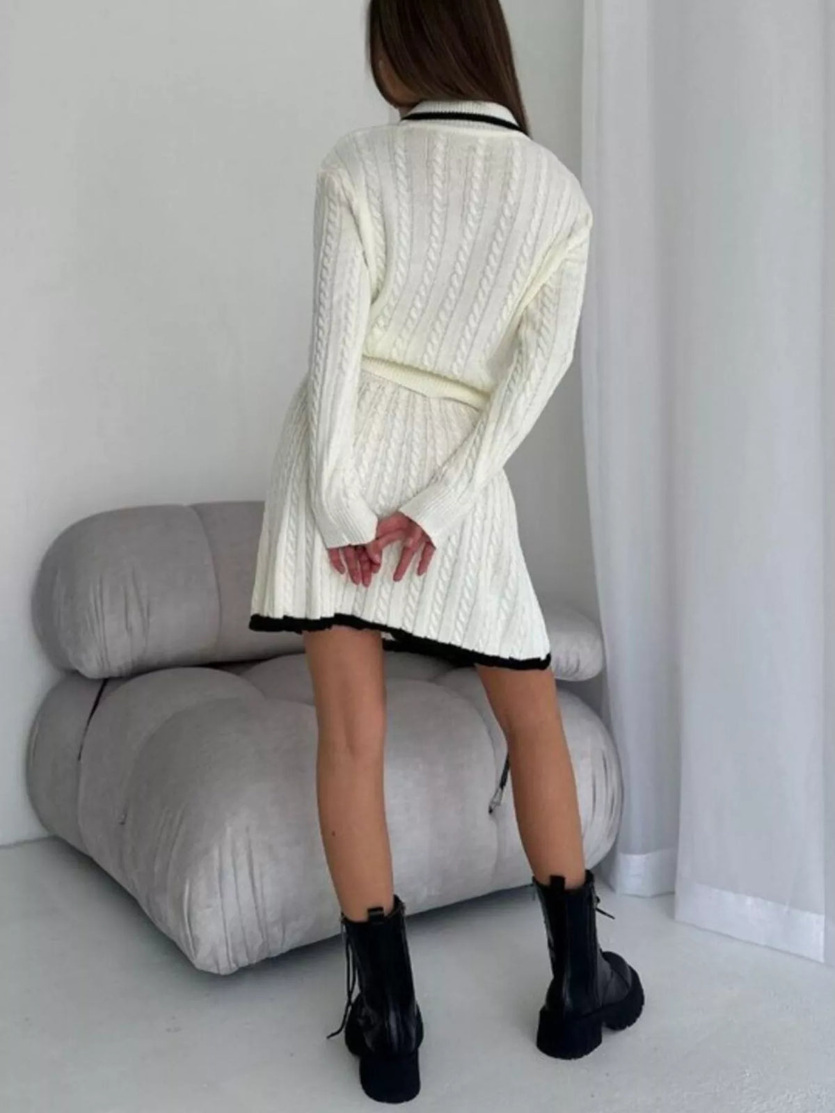 Cable knit sweater set full look