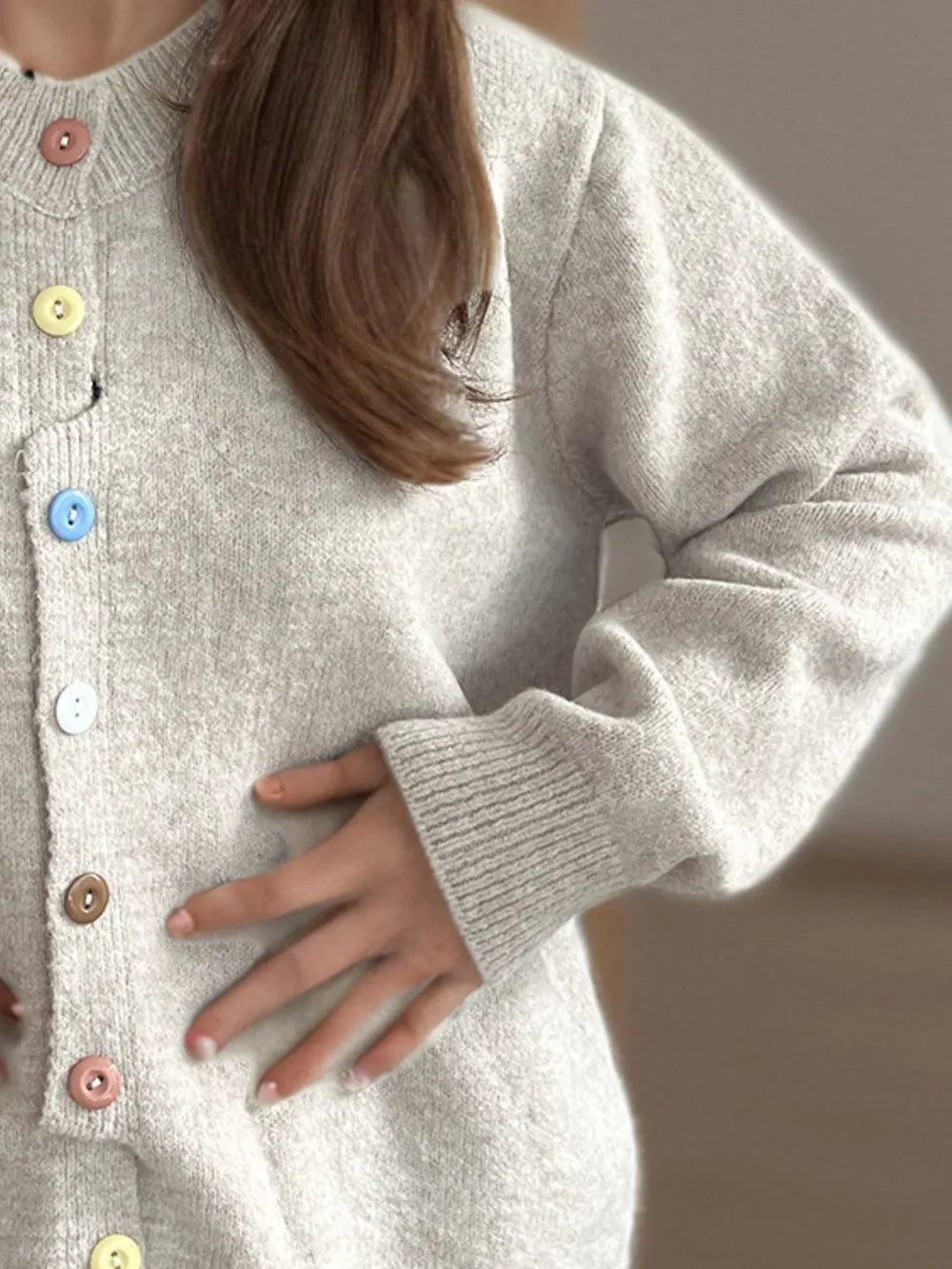 Button Down Long Sleeve Cardigan - Fashorio