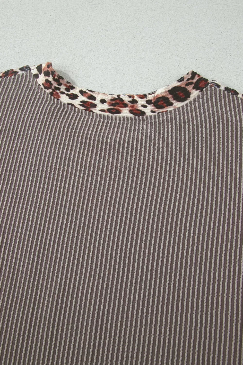 Ribbed knit tee texture detail