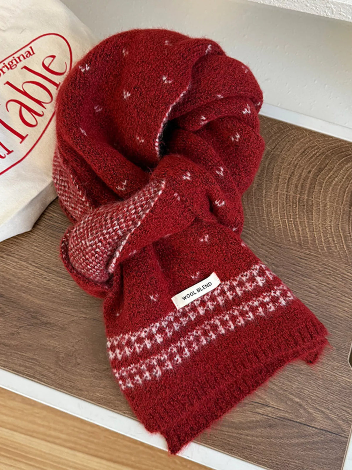Cozy knitted winter scarf in a rich seasonal tone