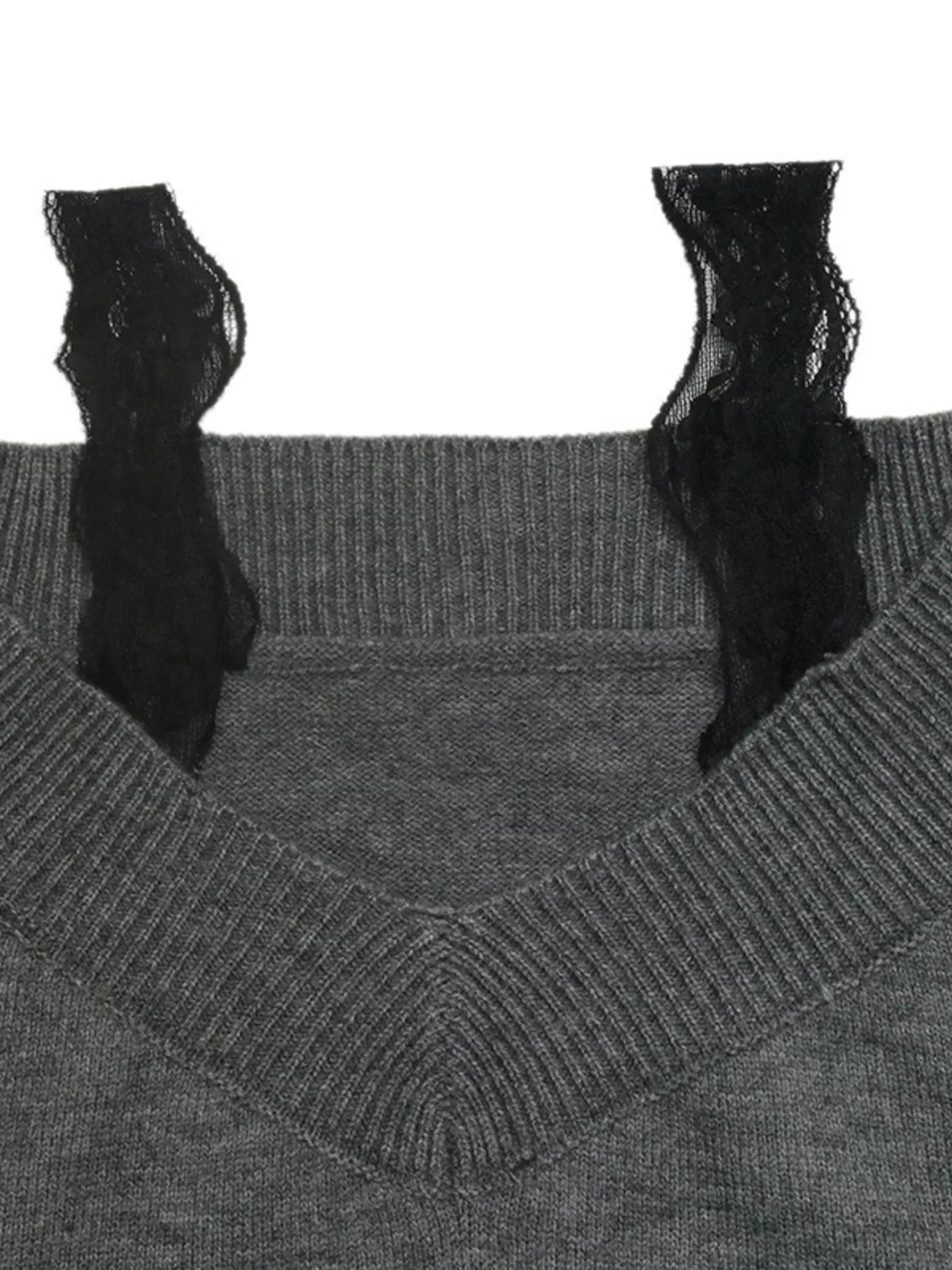 Lace Trim Off Shoulder Sweater view 10