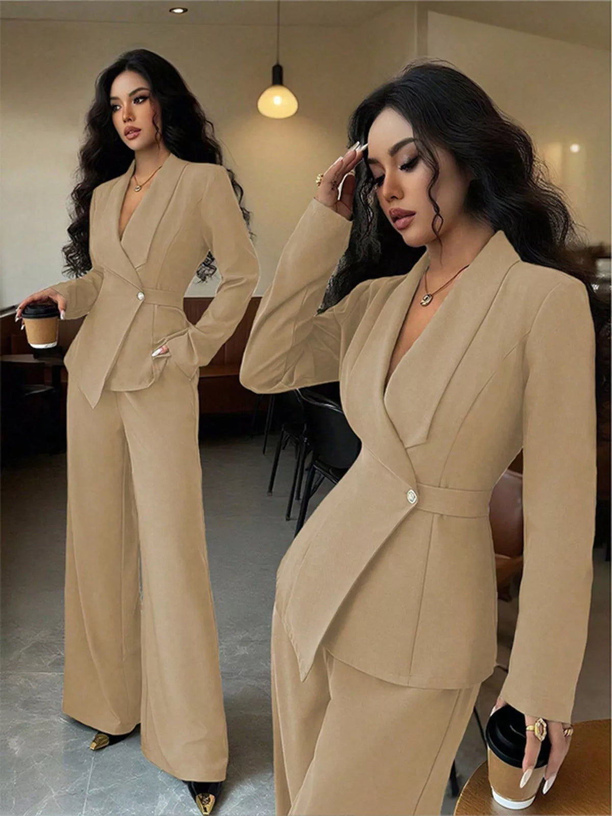 One Button Blazer and Pants Set, view 22