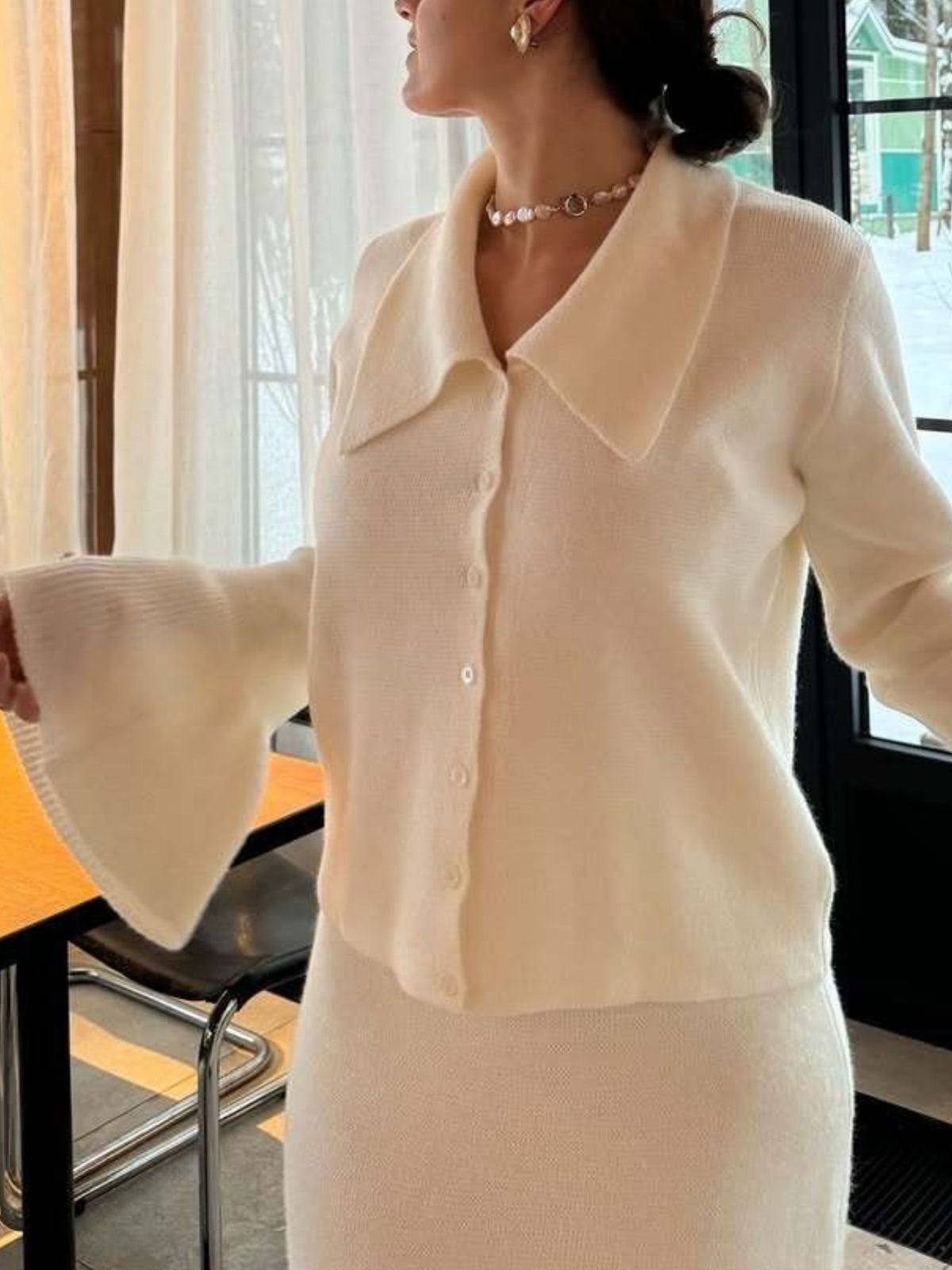 Cardigan set back view