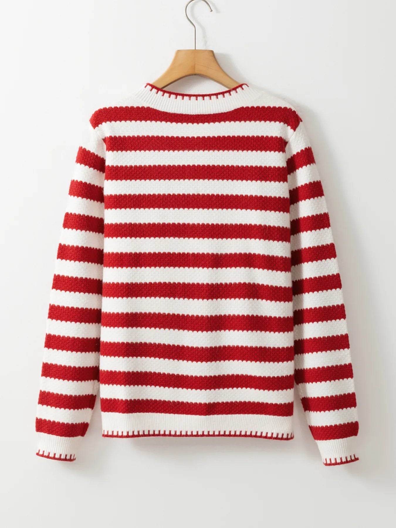 Button Down Striped Long Sleeve Cardigan - Fashorio