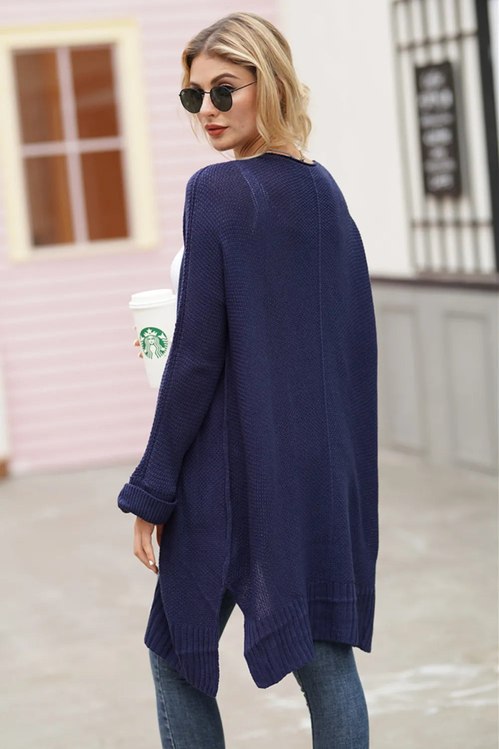 Open Front Long Sleeve Cardigan - Fashorio