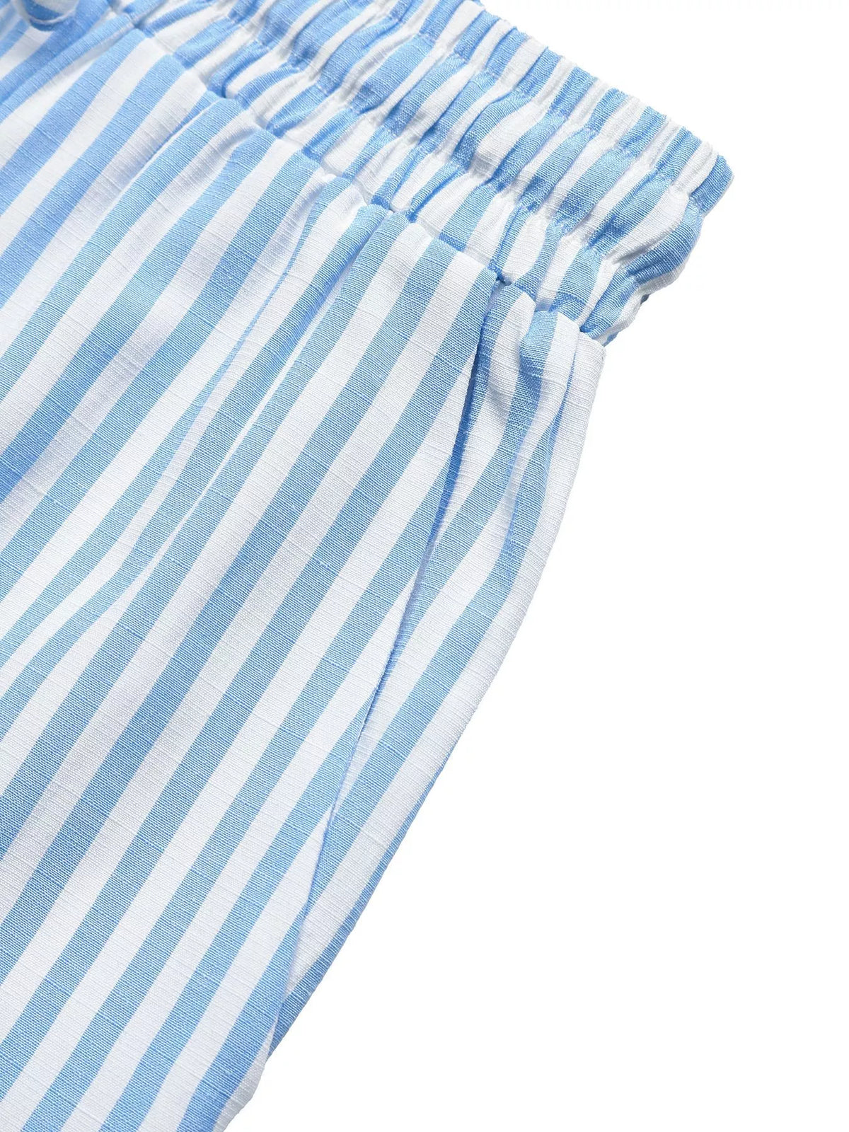 Striped Bow Sleeveless Top and Shorts Two Piece Set, view 11