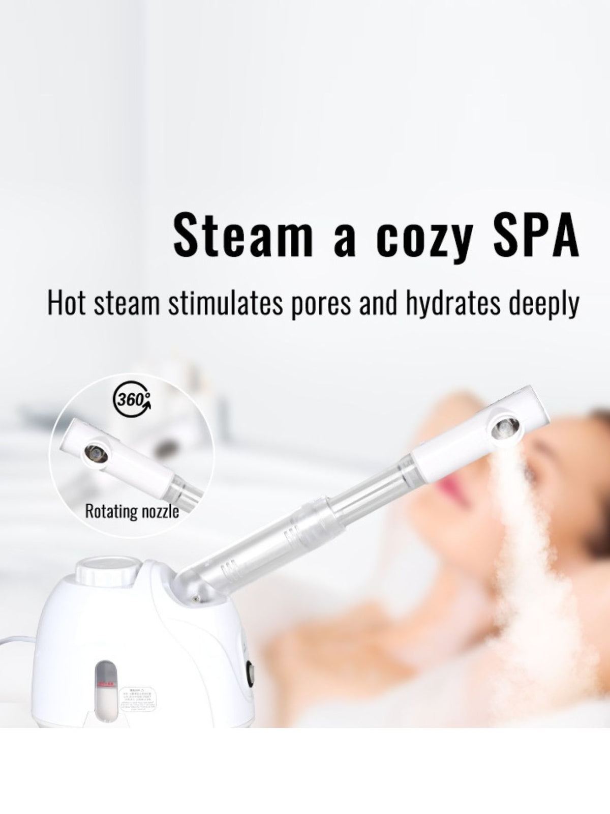 Facial steamer steam nozzle close up