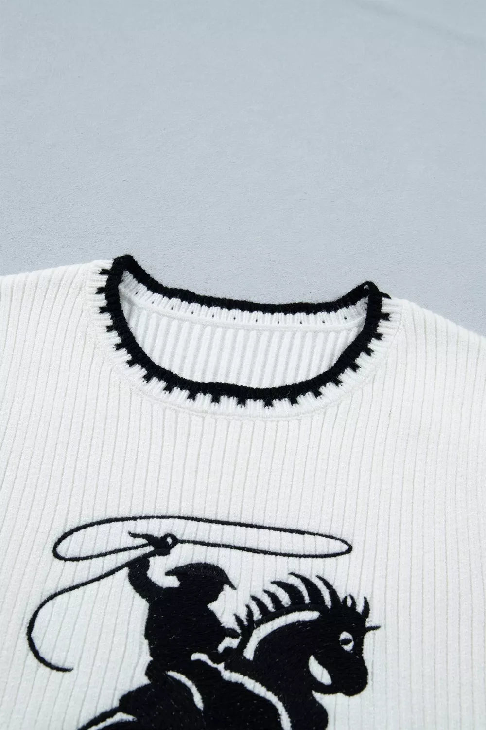 Rodeo Cowboy Contrast Trim Sweater Vest, view 5