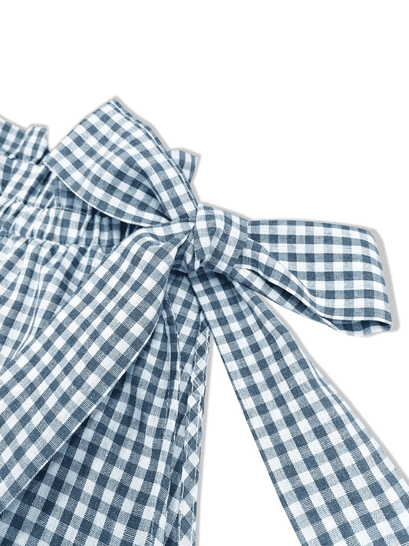 Asymmetric Gingham Bow Tie Sleeveless Top - Fashorio