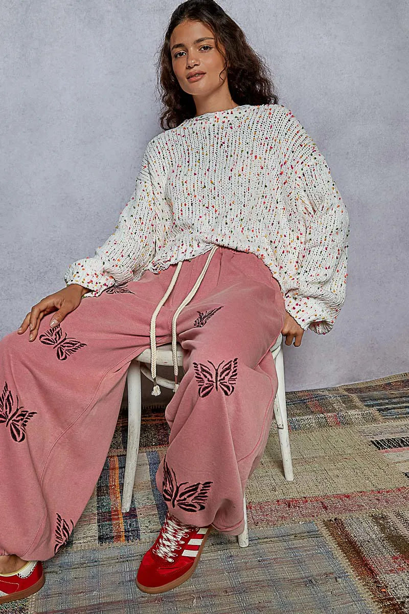 POL Round Neck Fringed Hem Sweater - Fashorio