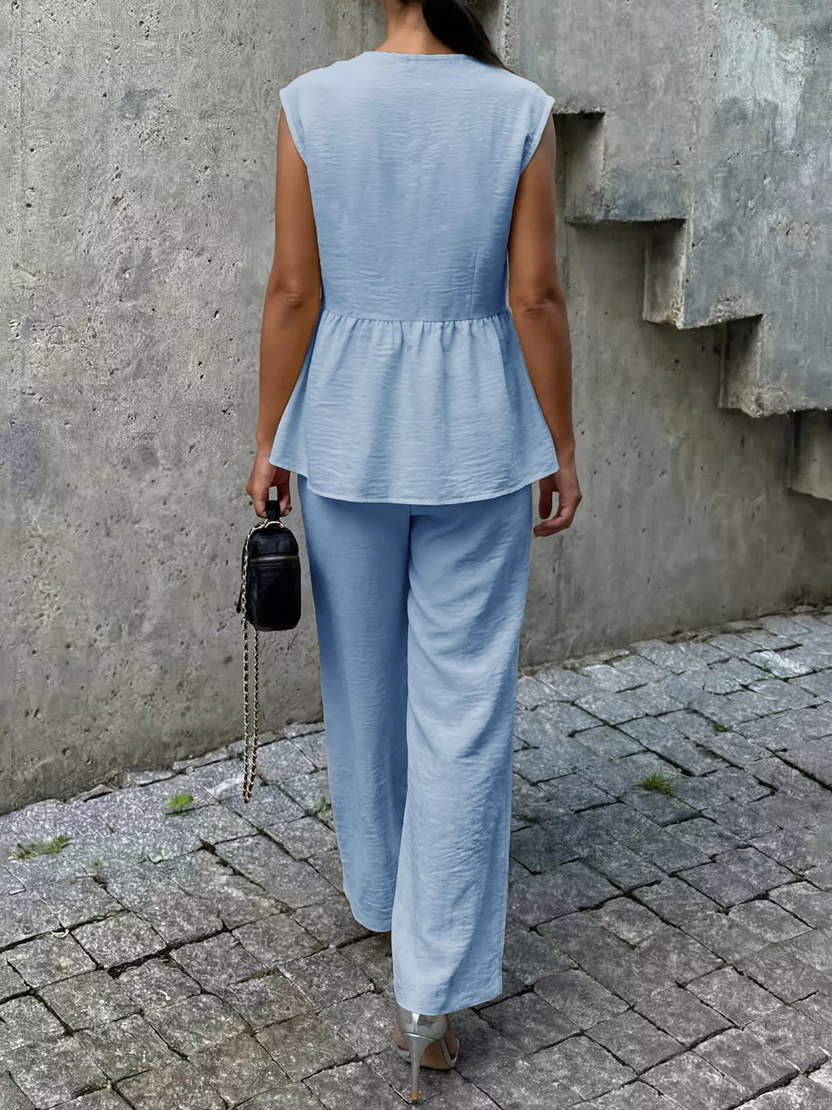 Two piece pants set back view