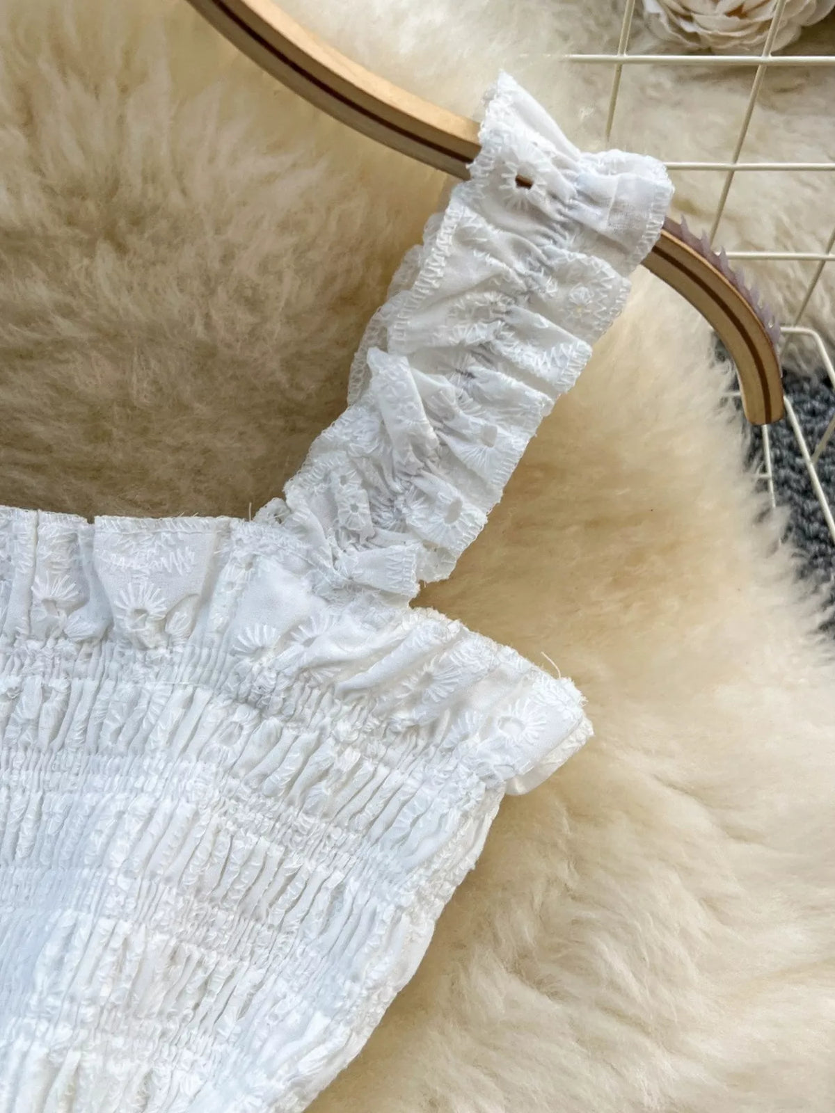 Smocked set in apricot