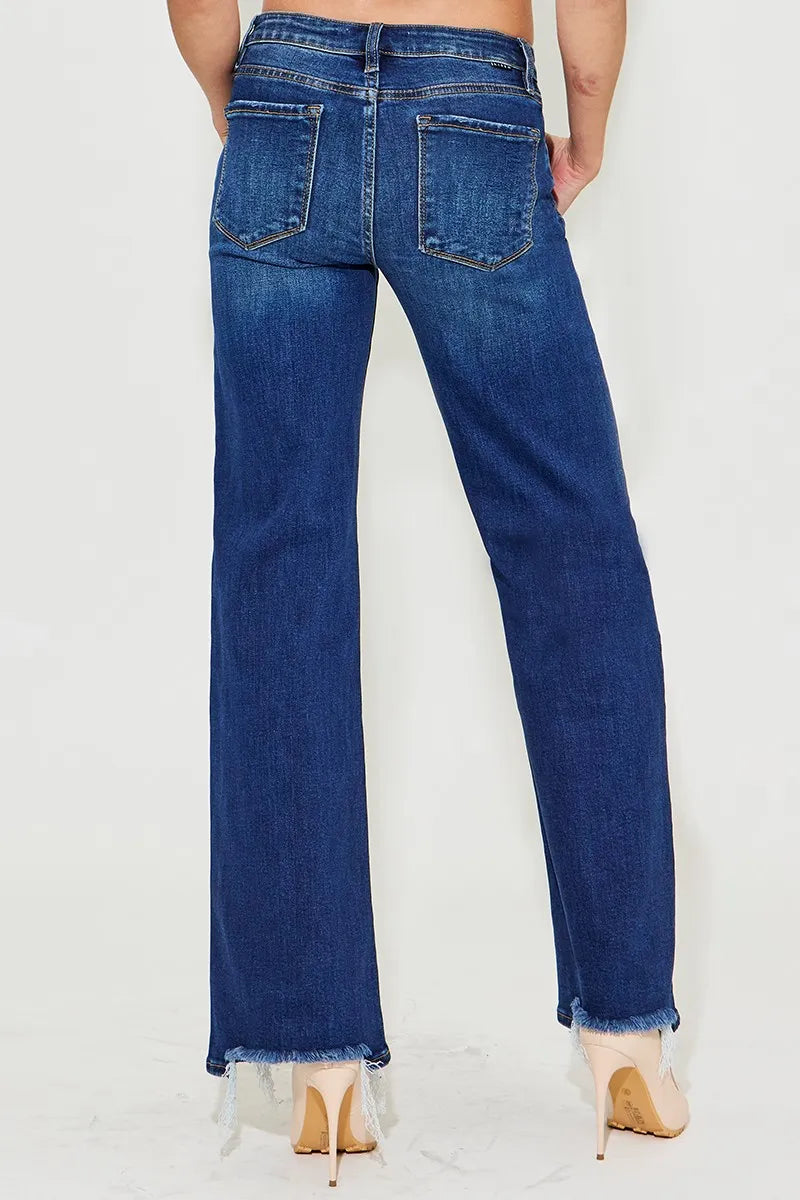 RISEN Full Size Low Rise Wide Leg Jeans Plus Size - Fashorio