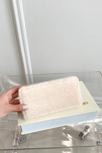 Solid Color Fluff Rectangle Wallet - Fashorio