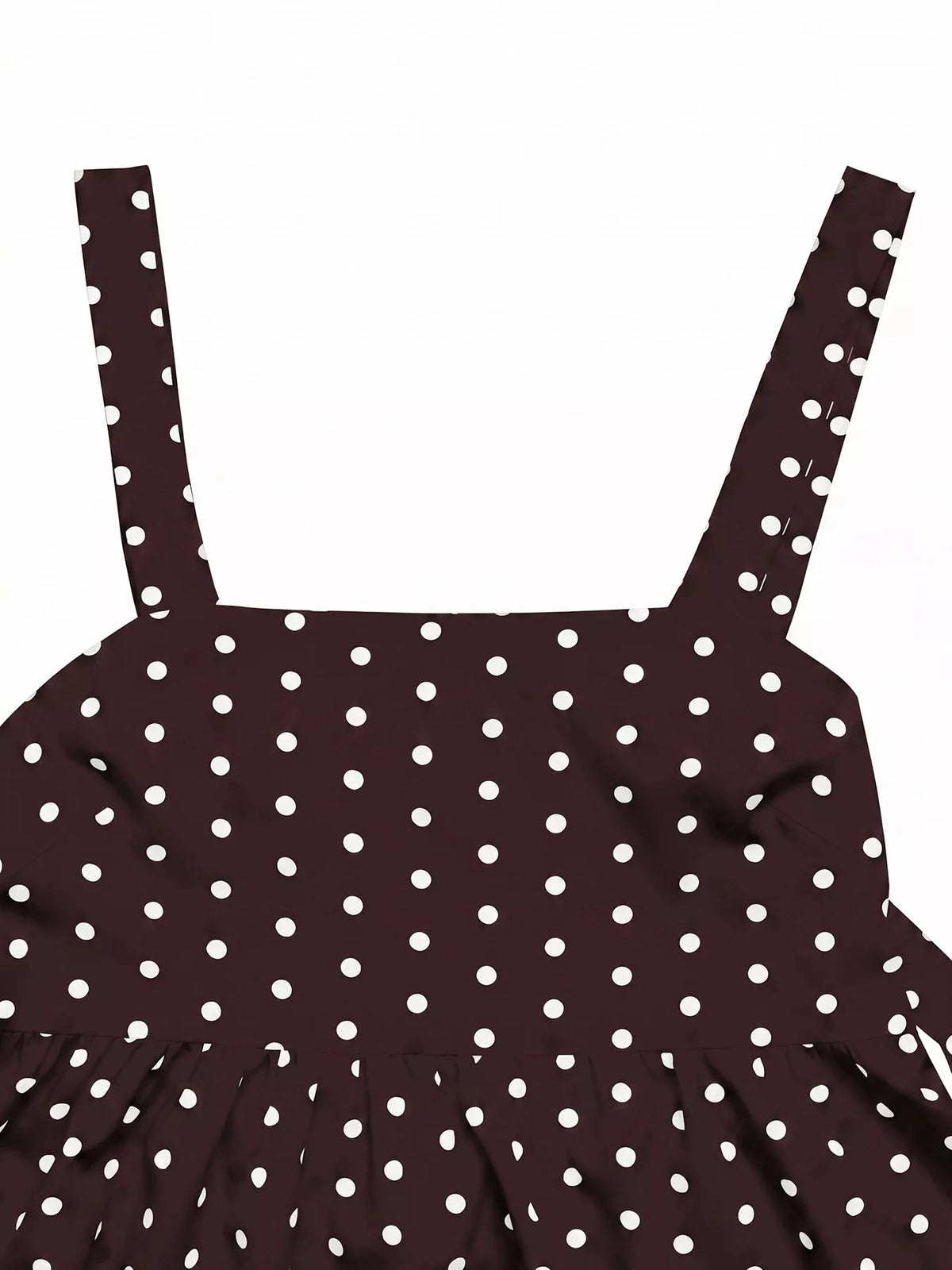 coffee brown polka dot tie back cami top close up