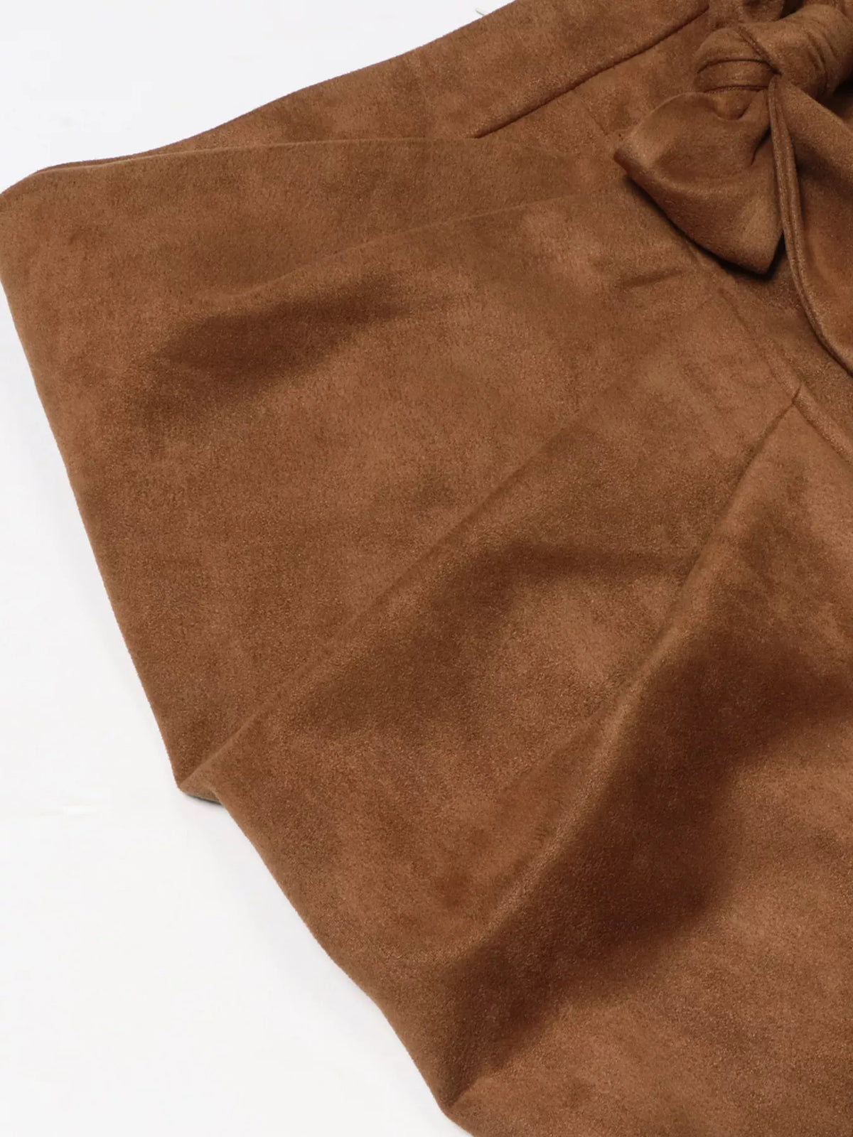 brown wrap midi skirt front view