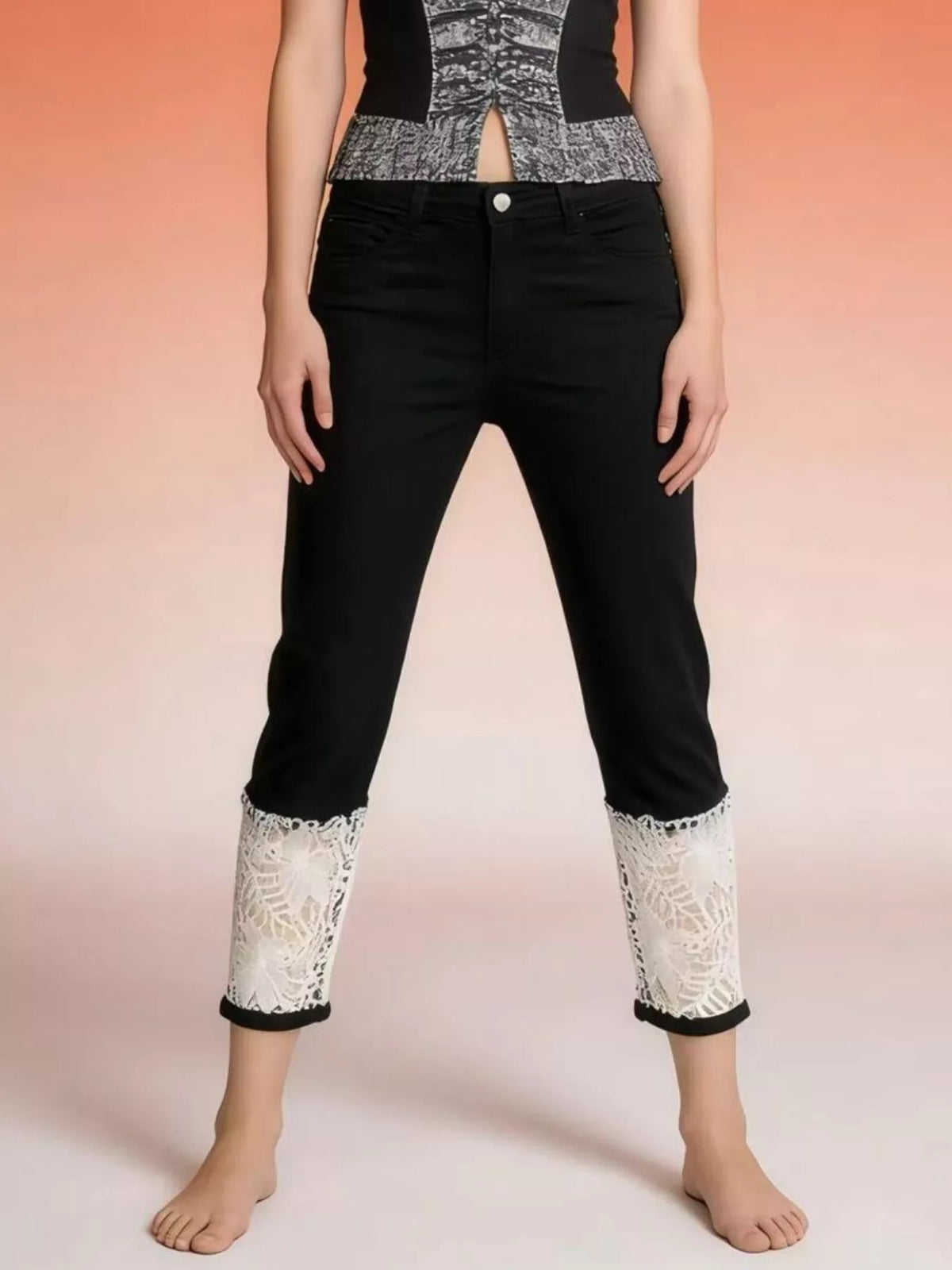 Side view of capri jeans