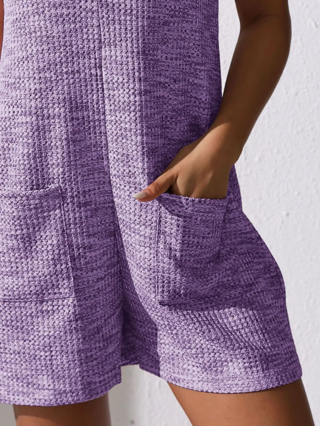 Full Size Button Front Romper with Pockets Plus Size - Fashorio