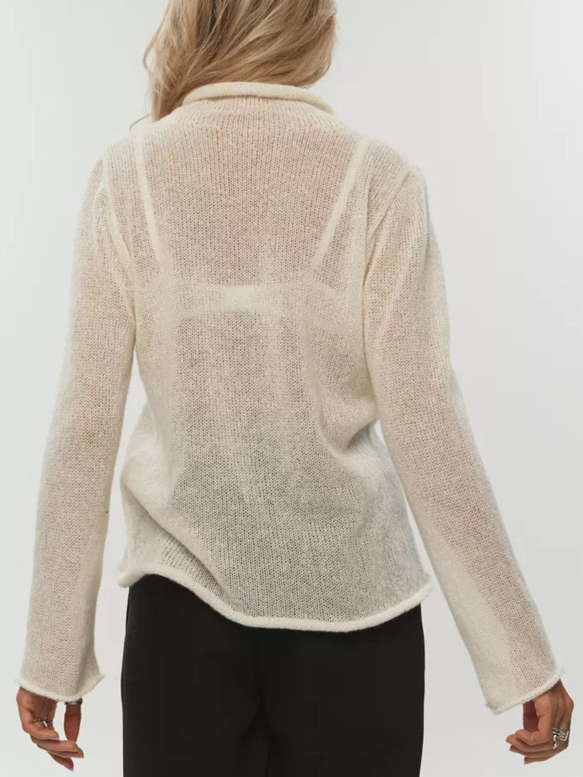 Long sleeve mock neck sweater bright color