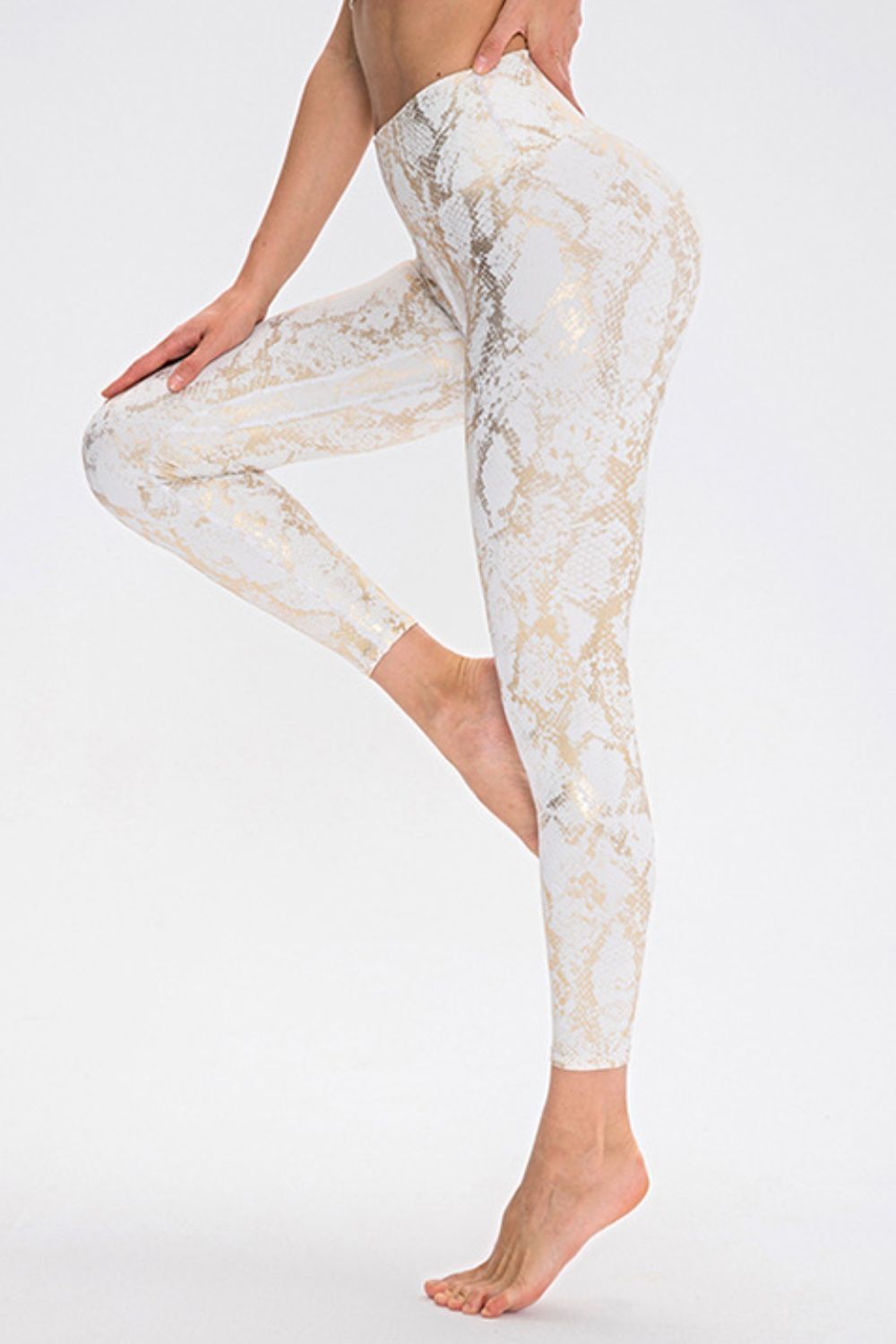 animal print slim fit sports pants back view