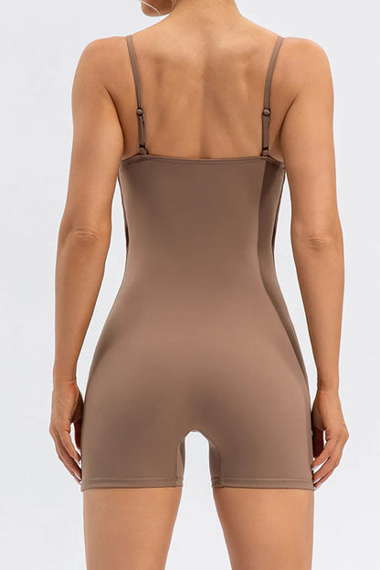 Spaghetti Strap Round Neck Romper - Fashorio