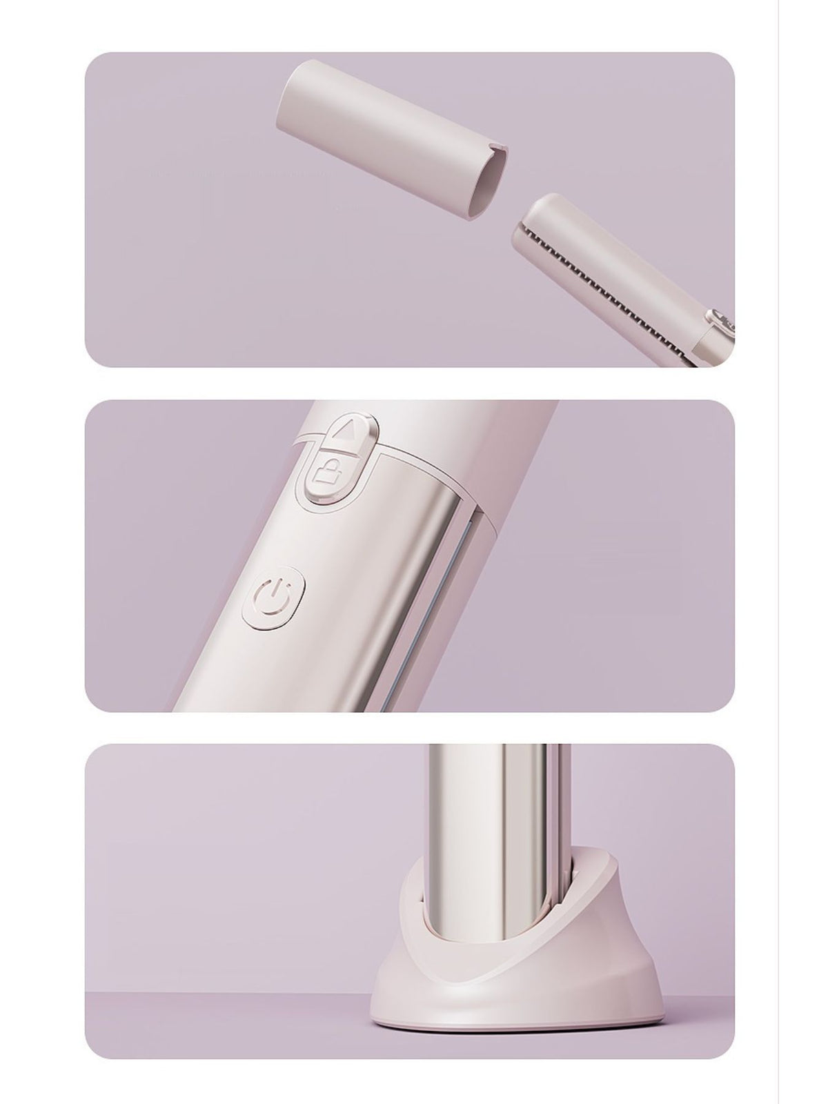 Curling iron with charging cable