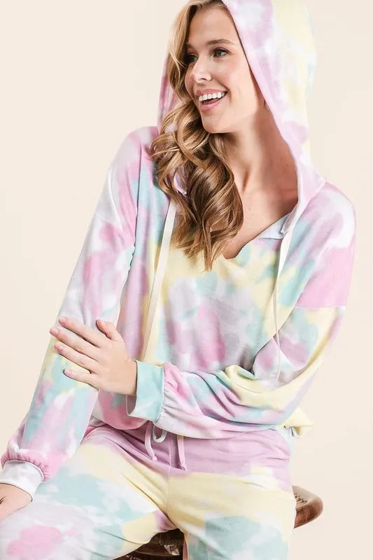 BiBi Tie Dye French Terry Casual Pants - Fashorio