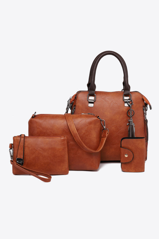 PU Leather Bag Set Caramel One Size - Fashorio