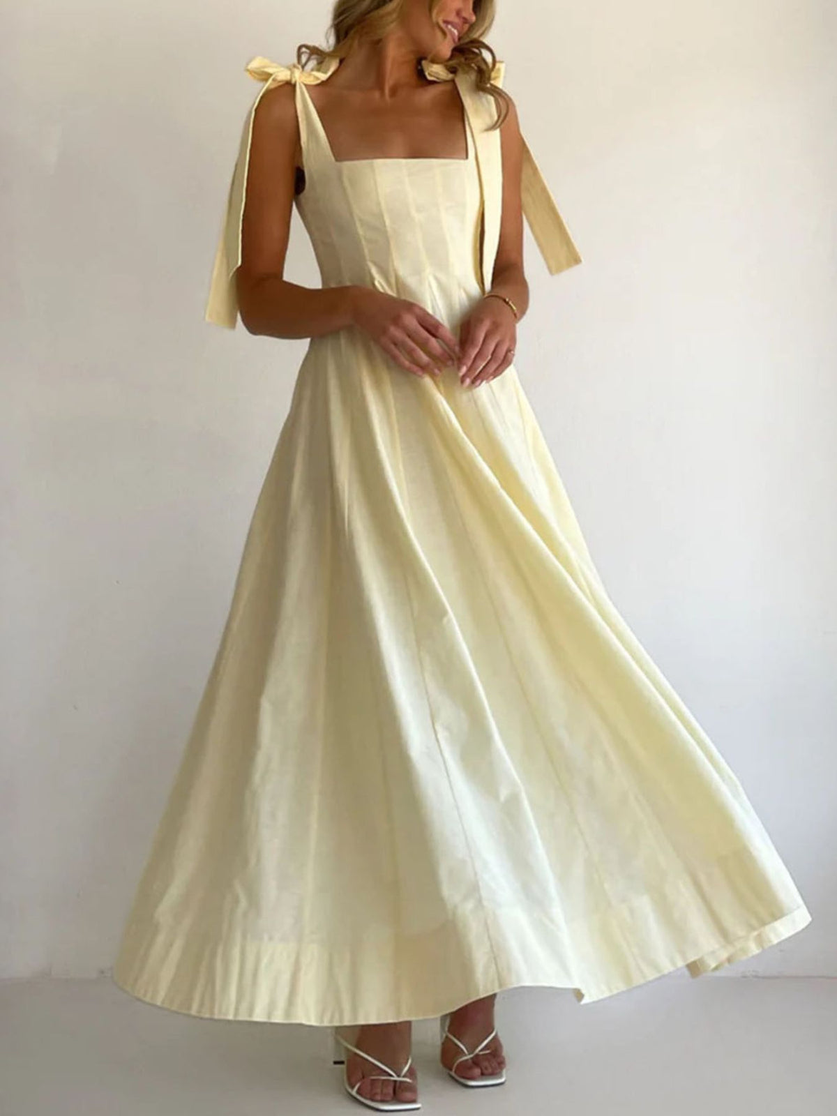 Gradient tie shoulder maxi dress back view