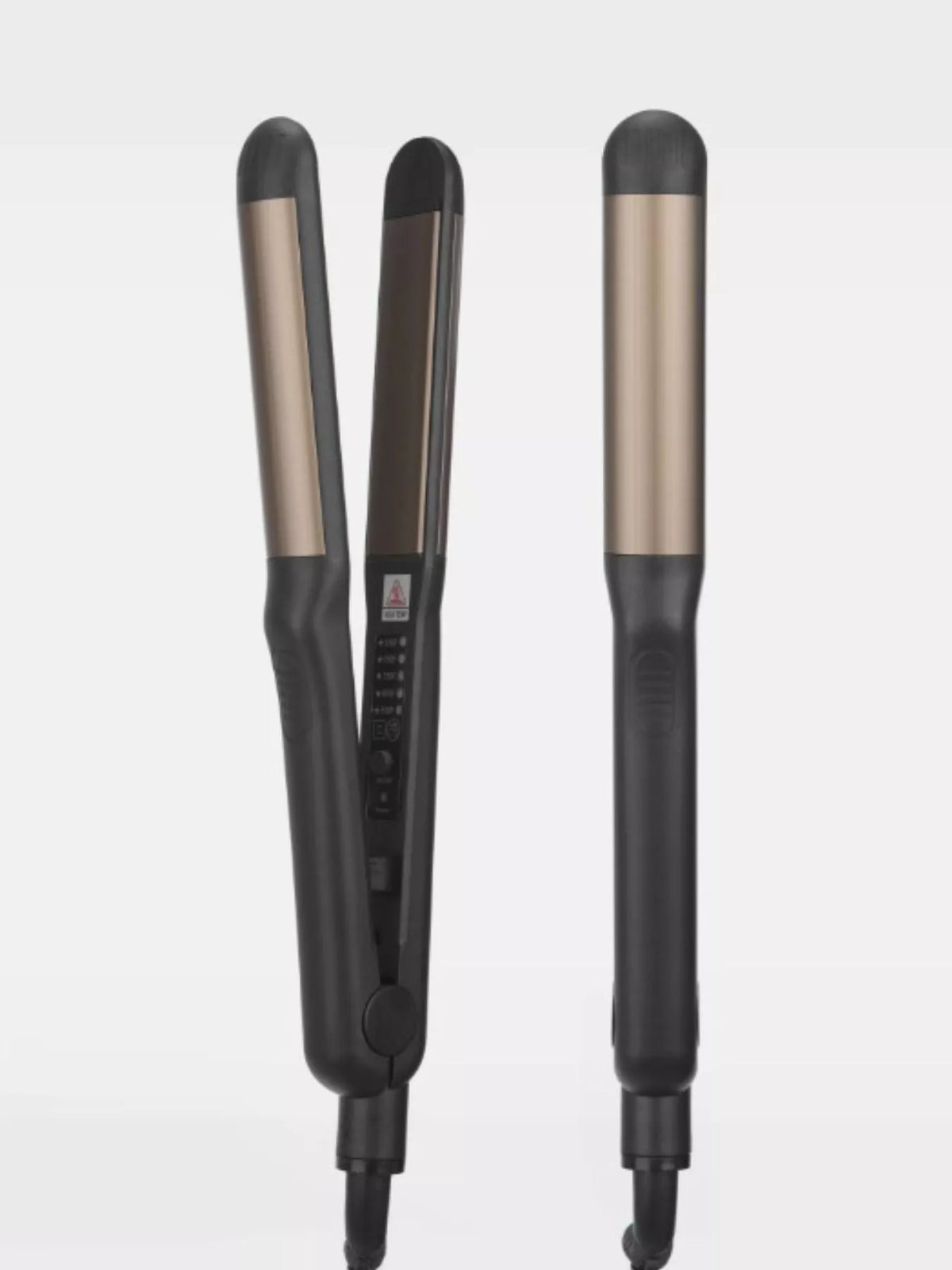 Dark gray 2 in 1 hair straightener and curling iron