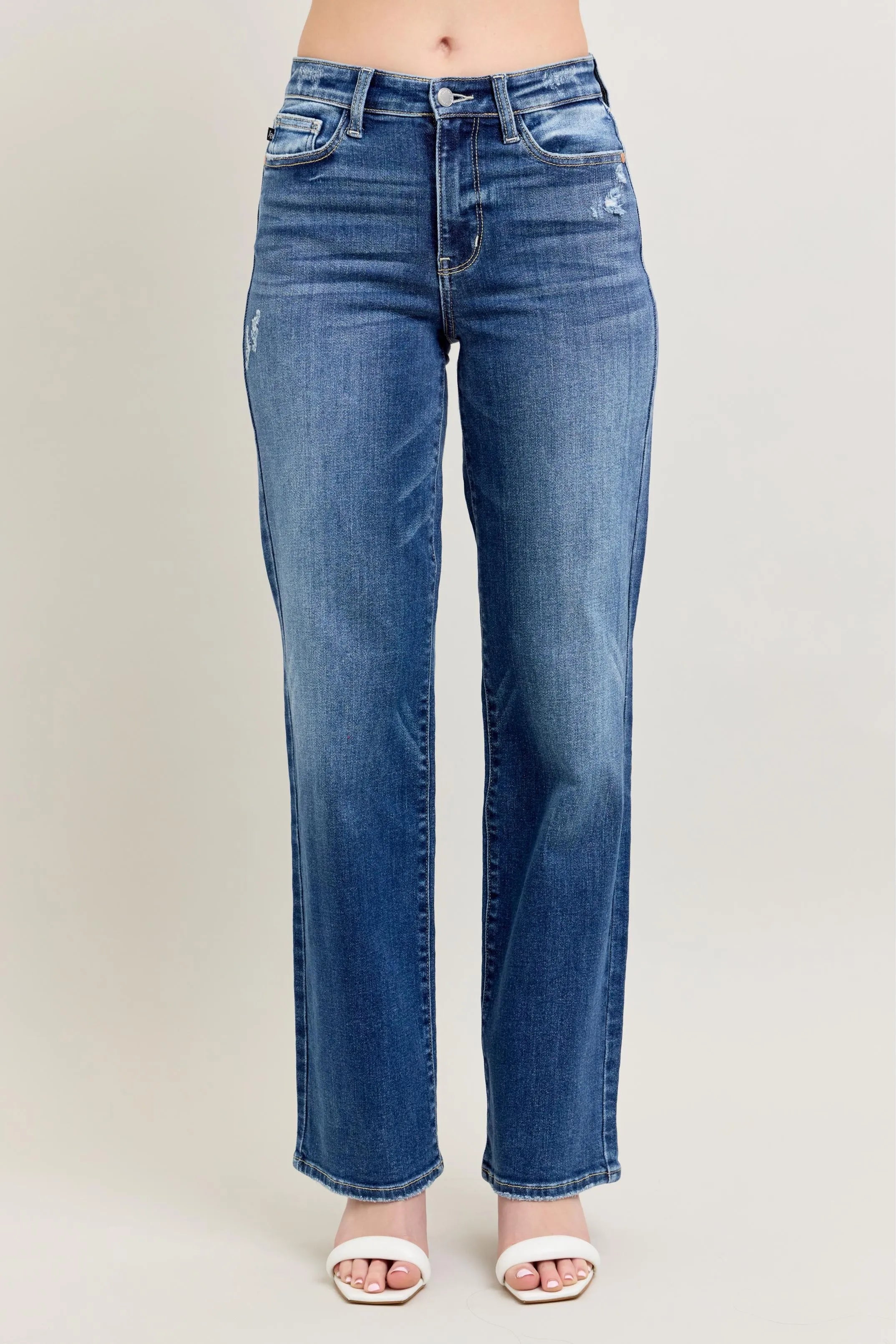 Judy Blue Full Size High Waist 90's Straight Leg Jeans Plus Size - Fashorio