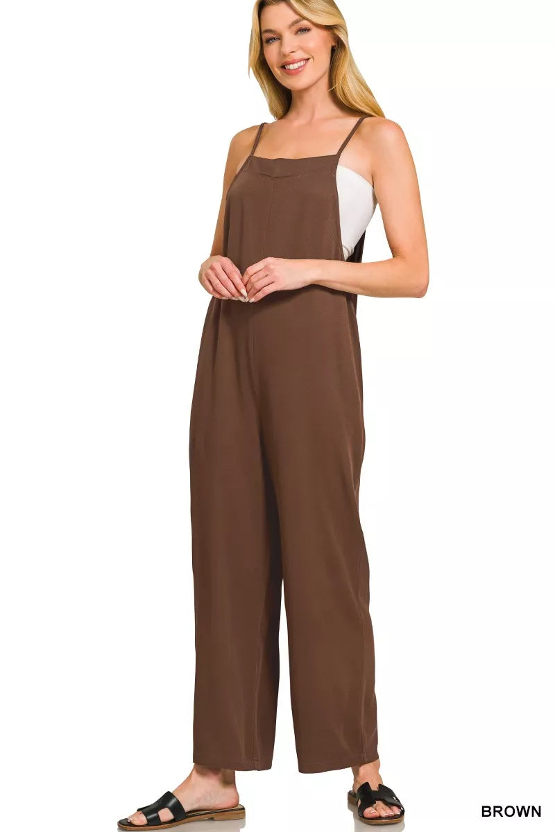 Rayon Woven Wide Leg Jumpsuit