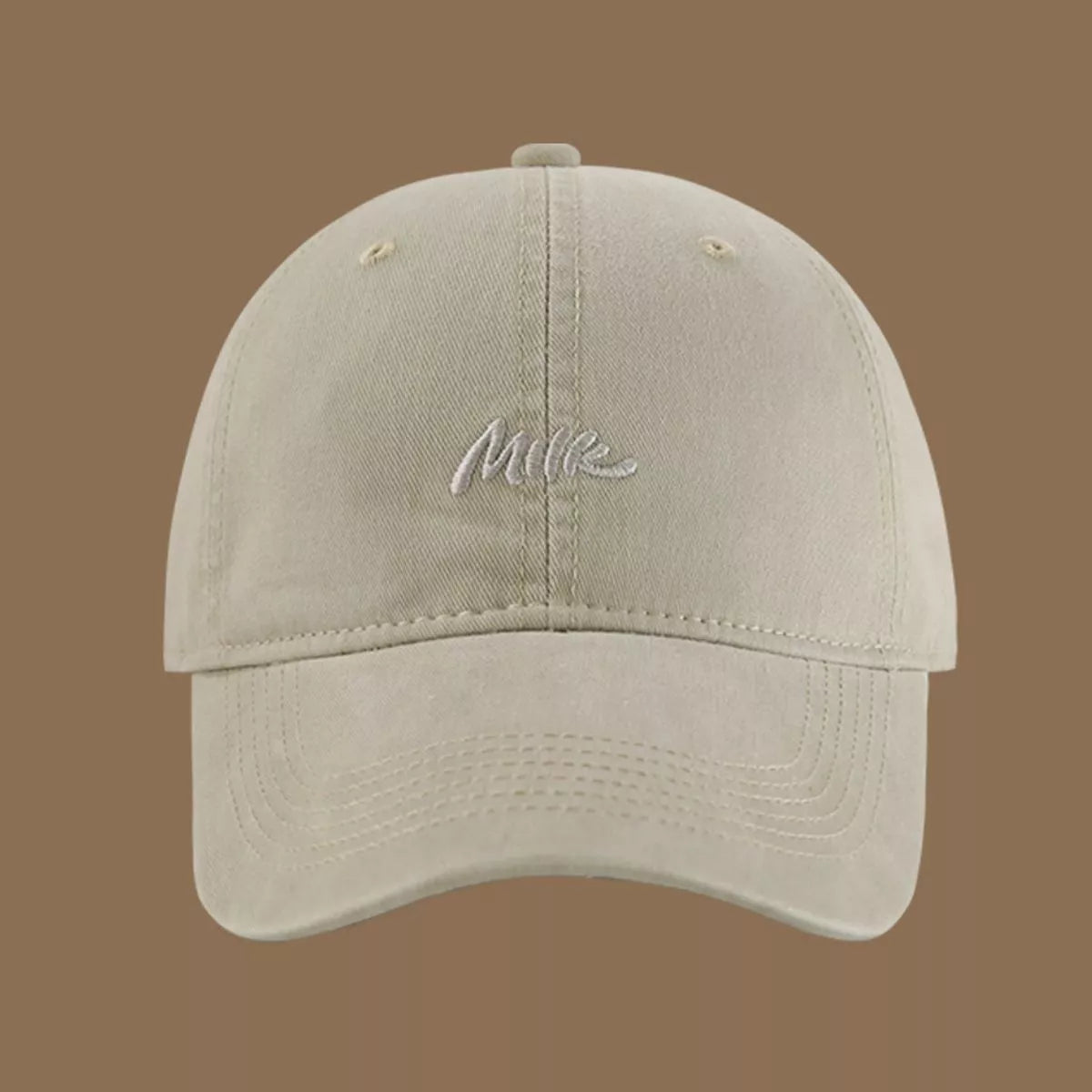 Embroidered baseball cap worn with a casual outfit