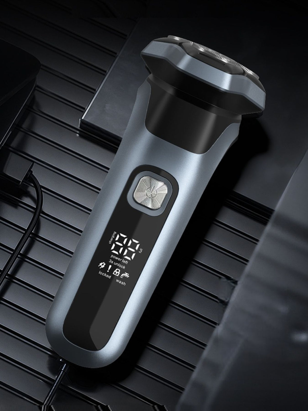 Electric shaver LED display screen illuminated