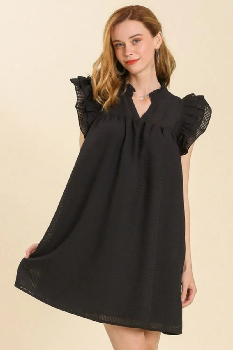 Layered Ruffle Sleeve Mini Dress