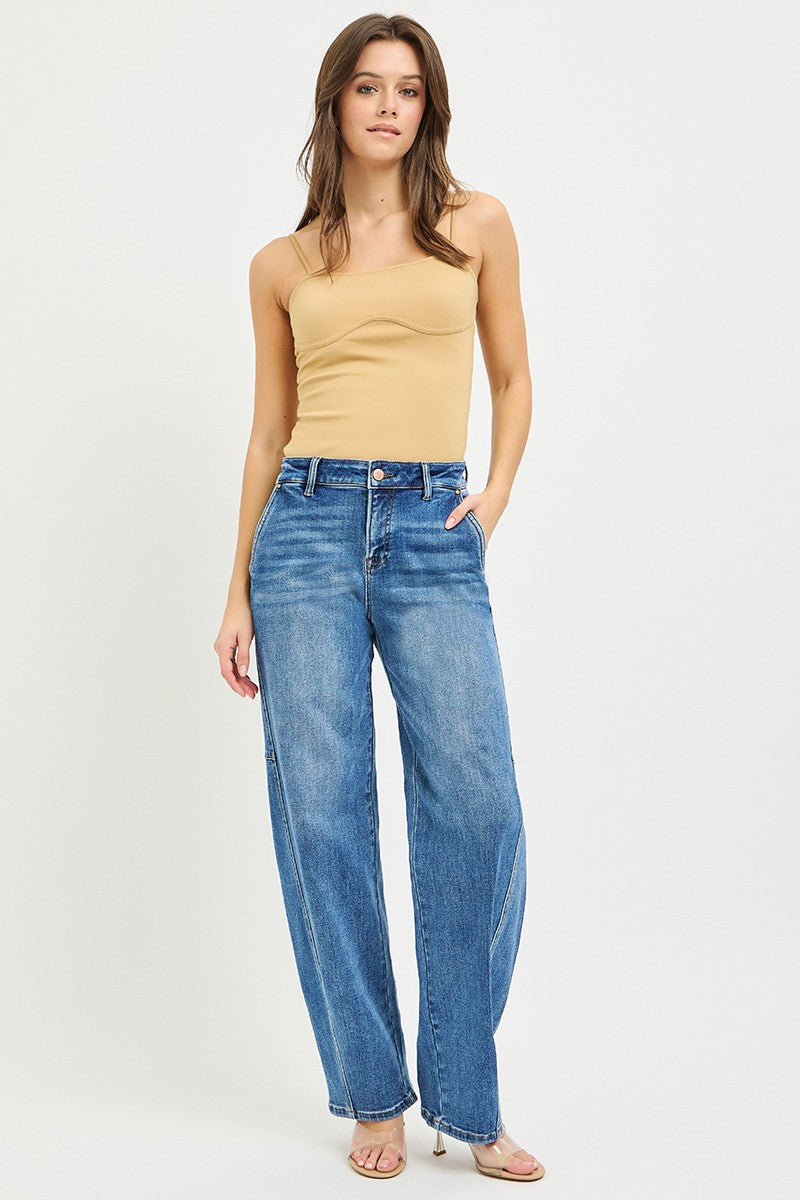 RISEN slouchy baggy jeans full length styling